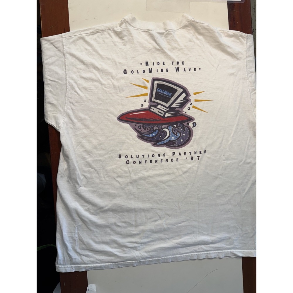 Vintage Tech T shirt Mens XL White Computer Software 90s tech bro - Picture 3 of 12